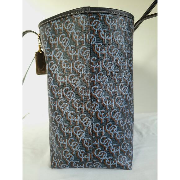 Coach City Tote(CF342) in Navy Blue Monogram Print - Picture 4 of 15